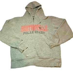 Gray, Red, and Black Hortonville Jansport Quarter Zip Up. Has a Pocket.